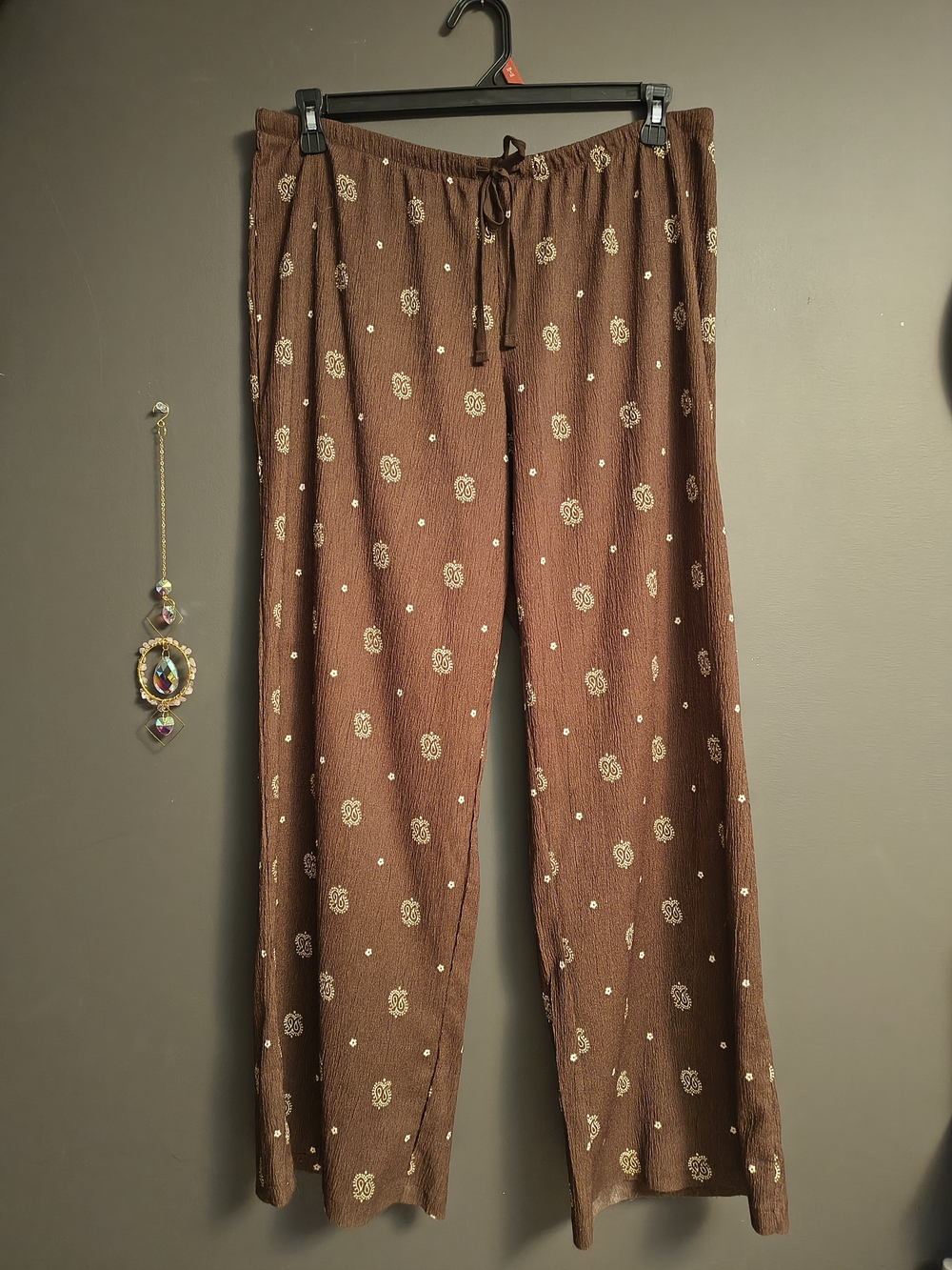 Divided Wide-Leg Pants in Rich Brown